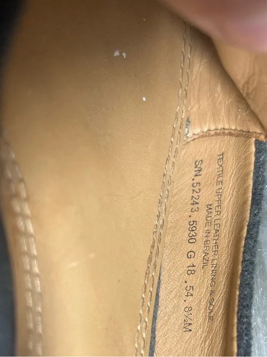 Tory Burch Antonia Smoking Loafer Wool Felt Gray Size 8.5 - Picture 9 of 11